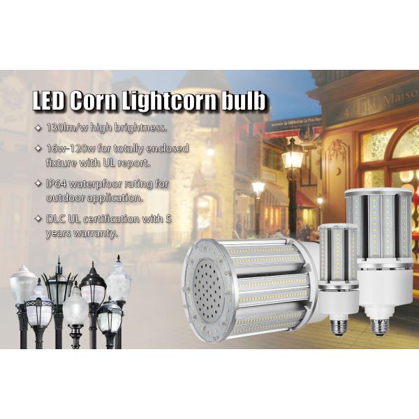 High Voltage AC100V - 300V IP64 Waterproof E26 LED Corn Lamp E27 3645lm