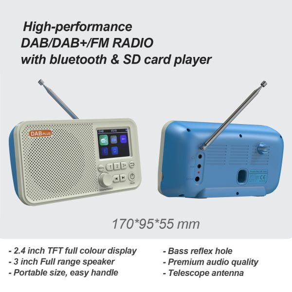 Telescopic Antenna DAB Wireless Radio Rechargeable Wireless Portable