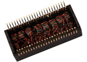 SMT Toroidal Lan Transformer , Black PCB Connector XF4354B