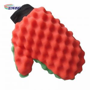 China 24x18cm Polyurethane Sponge Bumpy Surface Multi Color Microfiber Dusting Gloves on sale
