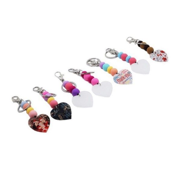 Heart Shape Sublimation Acrylic Keychains Blanks 120*40mm Customizable