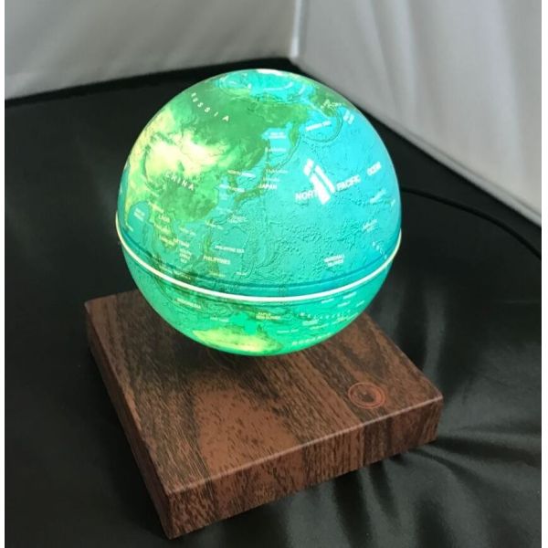 wooden base magnetic floating levitate 6inch globe lighting change colorful
