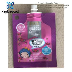 Custom Disposable Juice Nozzle ,Cream Mousse Beverage, Honey Granule Ketchup Soup Food  Stand Pouch Bag