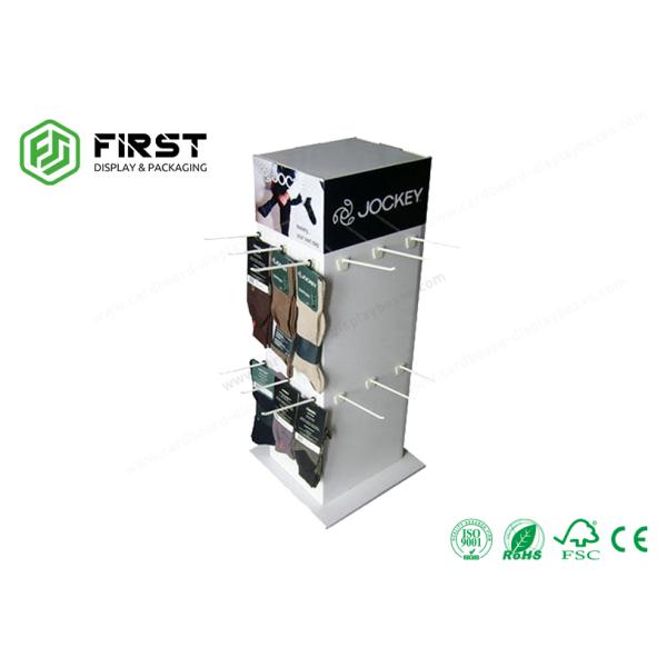 Custom CDU Recyclable Retail Cardboard Counter Stand Table Display With Pegs Hooks