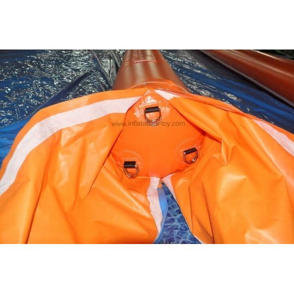 Orange 1000 Ft Giant Inflatable Water Slide With Double - Tripple Stitch