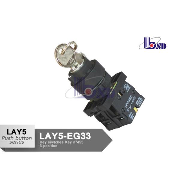 Stable Selector Switch 3 Position Spring Return Key Switch ROHS And UL Certified