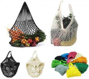 China SEDEX 4P Mesh Shopping Tote , ISO9001 Pantone Reusable Cotton Mesh Bags on sale