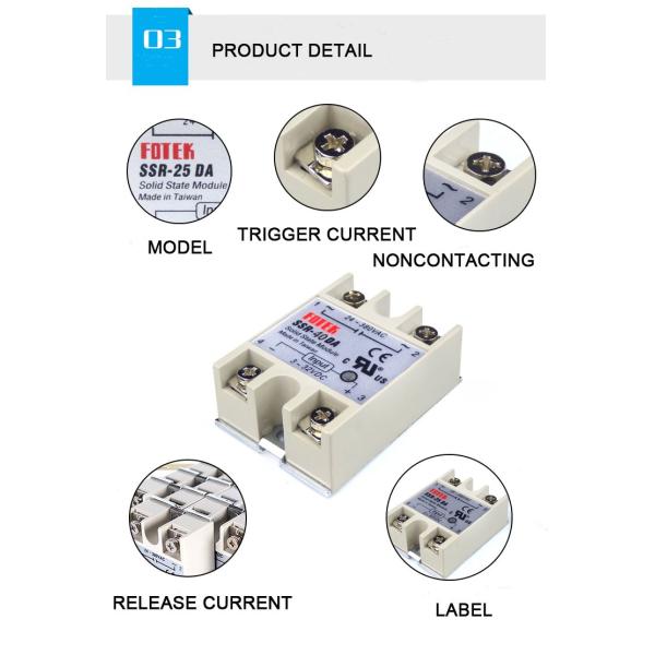 SSR-10AA AC to AC Electric Relay SSR 10A 220VAC Solid State Relay Fotek SSR
