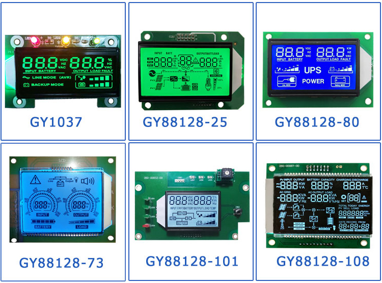 Lcd Genyu Monochrome Cob Design TN/HTN/STN/FSTN Display Modules 7 Segment Lcd Board 76*58 mm Display Size and Green LEDs