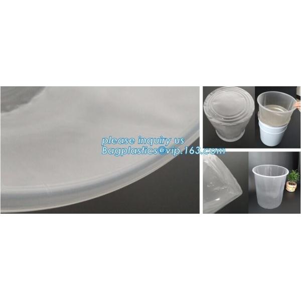 Drum cover dust caps, round bottom drum liners, drum cap sheets, poly disc lid liners, 5 gallon, 15 gallon, 30 gallon, 5