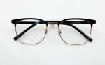Unisex Rectangular Metal Eyeglasses with Handmade Acetate Combination Eye Frames