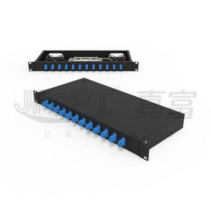 Quality LC/SC/FC/ST Rack Mount Fiber Patch Panel 12/24core With 19-inch Size Door Button Opening for sale
