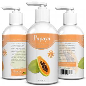 China Private Label Kojic Acid Natural formula Organic Papaya Skin Whitening Moisturizing body Lotion 120ml on sale