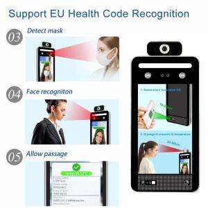 Quality 0.5M AI Face Recognition Temperature Device 8 Inch IPS Touch Screen for sale
