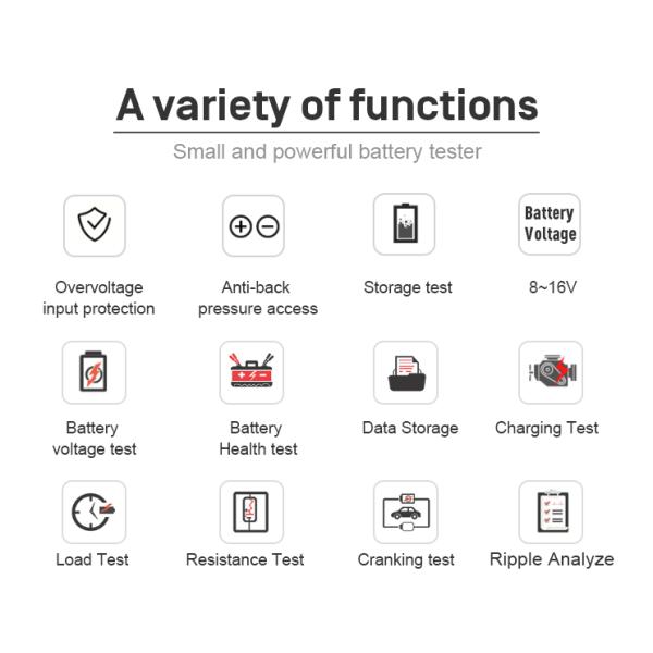2.0" MSDS 100-2000BCI Car Battery Tester KONNWEI KW208