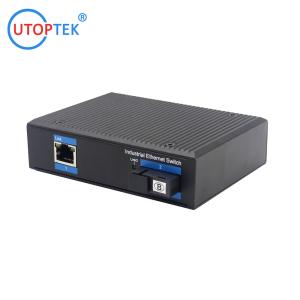 Quality UT11FP-SC20 unmanaged industrial 1x10/100Base-Tx POE+ 1x100M-Fx SC ethernet switch DIN Rail for sale