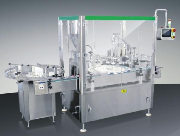 Buy Automatic Bottle Filling Cap Screwing And Pressing Machine With Bottle Feeding Machine at wholesale prices
