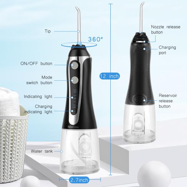 OEM / ODM 300ML Ultrasonic Water Flosser With Optional Nozzles