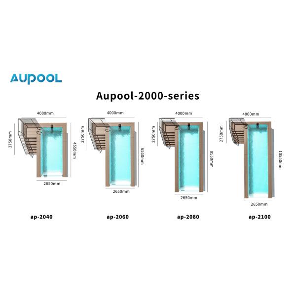 Clear Customizable Fiberglass Modular Above Ground Pool for Trendy Island Resort Villa