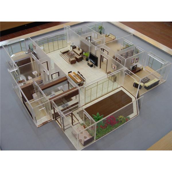 Miniature Interior Design Models , Acrylic House Interior 3D Model 60 * 60CM