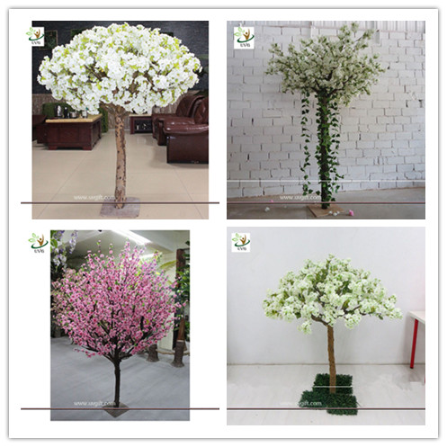 UVG CHR06 High simulation white cherry blossom trees in artificial flowers for sale