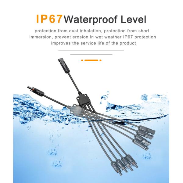 MC4 R4 Y Branch Solar PV Panel Connector 1 To 4 Split 50Hz