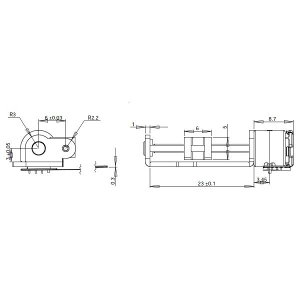 Precision 8mm Dia Micro Slider Stepper Motor 22mm Length Copper Slider With Bracket Linear