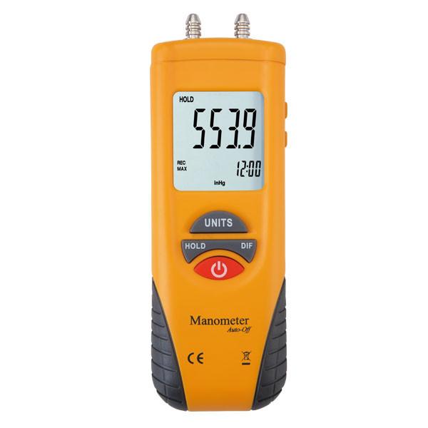 Buy Professional Data Hold Digital Manometer , Handheld Pressure Differential Manometer at wholesale prices