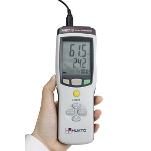 Buy cheap HE715 Series Handheld Digital Thermometer Hygrometer With Probe 9V Battery from wholesalers