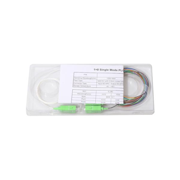 SC APC Connectors Optical Fiber Splitter 1x8 G657 Single Mode