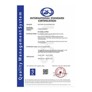 Guangzhou Mq Acoustic Materials Co., Ltd Certifications