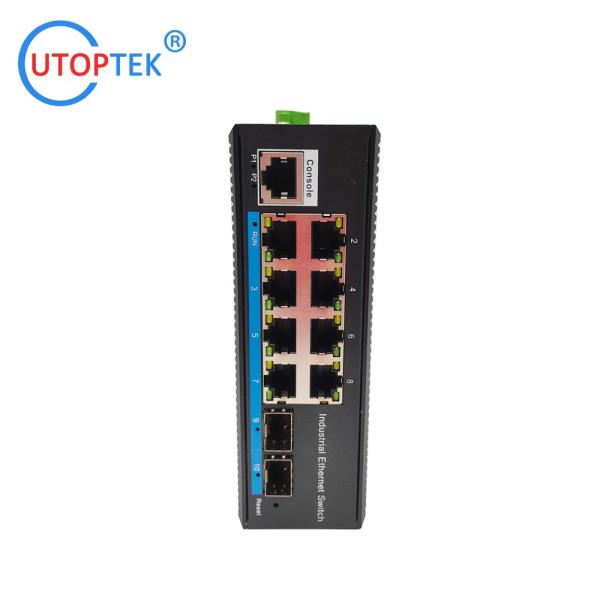 Quality UT28GMP-SFP L2 Managed Industrial 2x1000M SFP port+ 8x10/100/1000M RJ45 POE port +1xConsole port -40 ~+85 ℃ POE Switch for sale