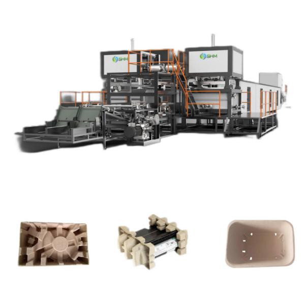 Biodegradable Nursery Tray Making Machine Automatic With Nutrient Matrix Waste