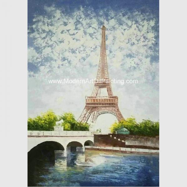 Buy Contemporary Palette Knife Painting  Eiffel Tower Covered With Thick Plastic Layer at wholesale prices