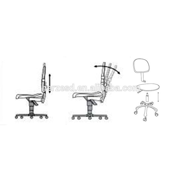 ESD Fabric Antistatic Chair PU Leather Work Stool Adjustable Height