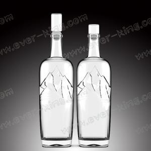 China ODM Transparent 750ml Glass Liquor Bottles With Glass Top on sale