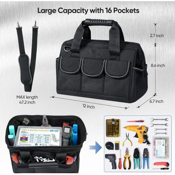 Waterproof Multi-Pockets Bag Soft Bottom Adjustable Shoulder Strap With Safety Reflective Straps
