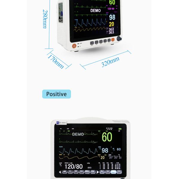 12.1 Inch Lcd Screen 6 Parameters Patient Monitor With Mobile Optional Touch Screen