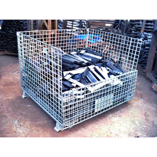 Hot Dipped Galvanized Foldable Stacking Wire Mesh Boxes For Transport