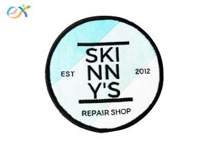 China Round Shape Embroidered Border Patch , Custom Logo Patches For Clothes on sale