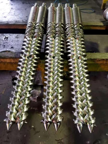 Buy Plastic Extruder Conic Twin Screw And Barrel  / Bi-metal Screw And Barrel For Double Twin Screw Extruders at wholesale prices