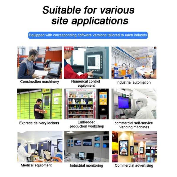 Intel J64 24 Inch Capacitive Embedded mini industrial PCs Waterproof All in One Computer Fanless Panel Pc