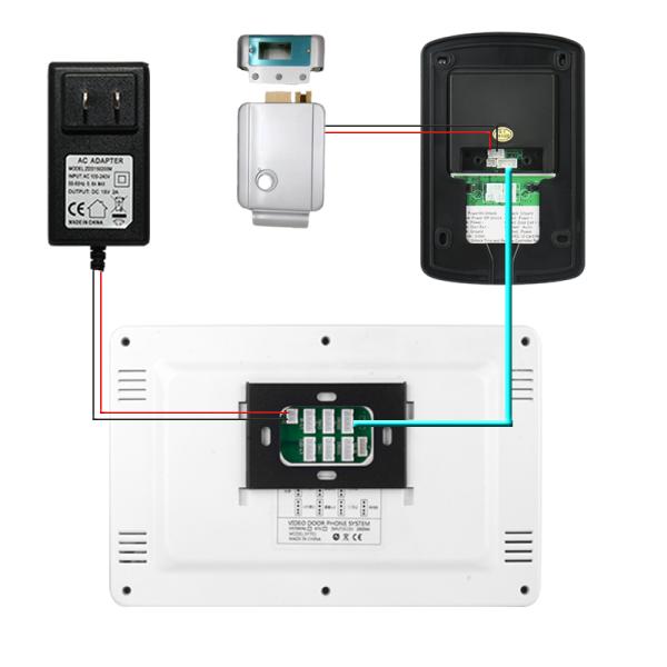 1080P HD Tuya 4 Wire Video Intercom System NTSC Two Way communication Doorbell