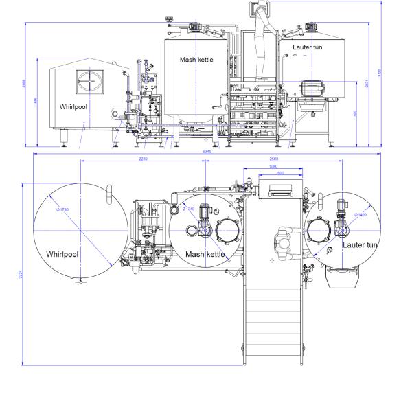 200 L Beer Brewing Equipment Beer Mash System With Direct Fire Heating