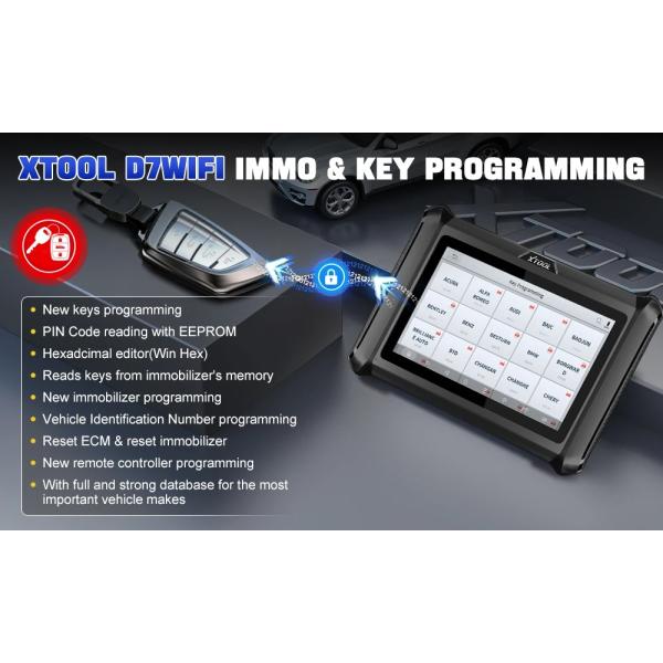 2024 XTOOL D7W D7WIFI Bi-directional All Systems Diagnostic & Key Programmer Support ECU Coding CAN FD & DOIP 40+ Servic