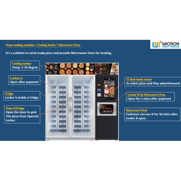 Pizza Cooling Locker Vending Machine With Microwave Micron smart vending