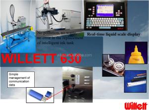 Quality Willett 630 Continuous Inkjet Printer Industrial Batch Coding Machine Expire Date Printing Machine for Bottle for sale