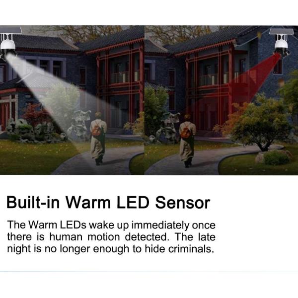 H.265 Battery Security Camera WiFi 3MP Solar Powered Outdoor Camera