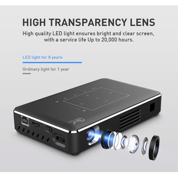 0.2"DMD Android DLP Smart Home Theater Projector 468g CE ROHS FCC