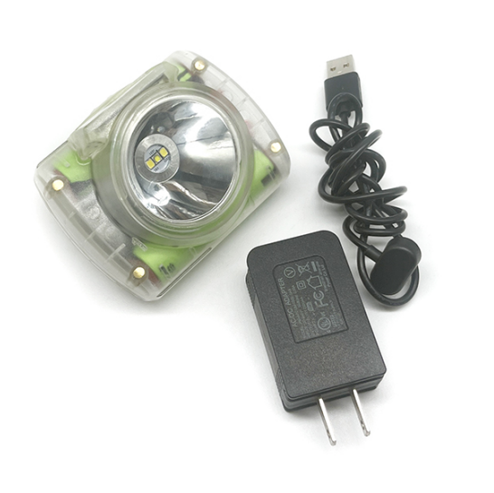 Transparent 13000 Lux Cordless Led Mining Lights IP68 Waterproof Cree Led With OLED Screen Miner Headlamp